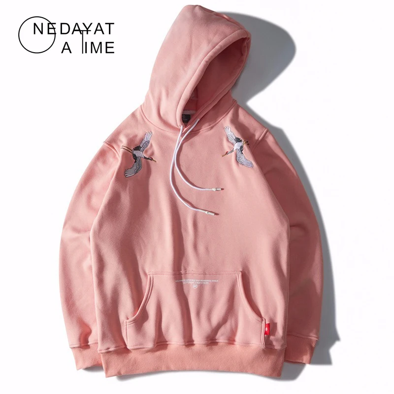 Новые японские вышитые краны флисовые толстовки уличная Мужская и женская 2019