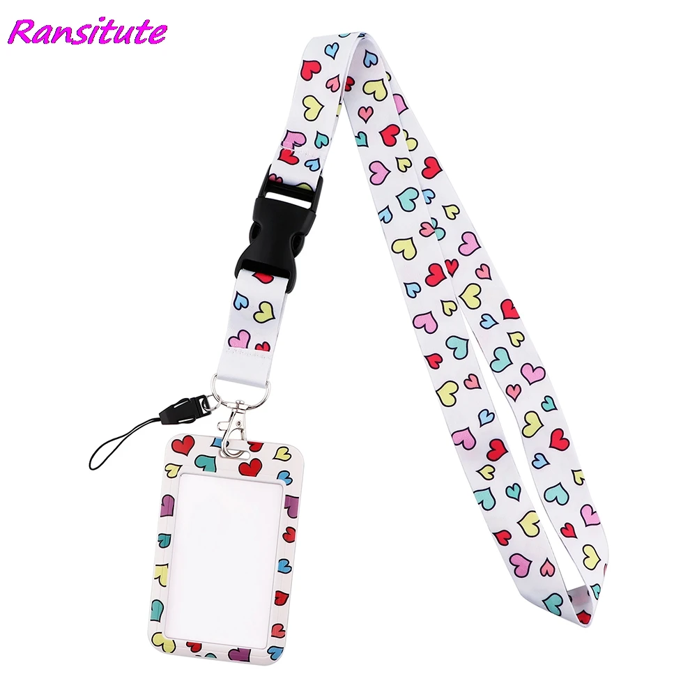 Ransitute R1952 креативная леопардовая Роза Мандала Buckle Lanyard держатель для карт карман