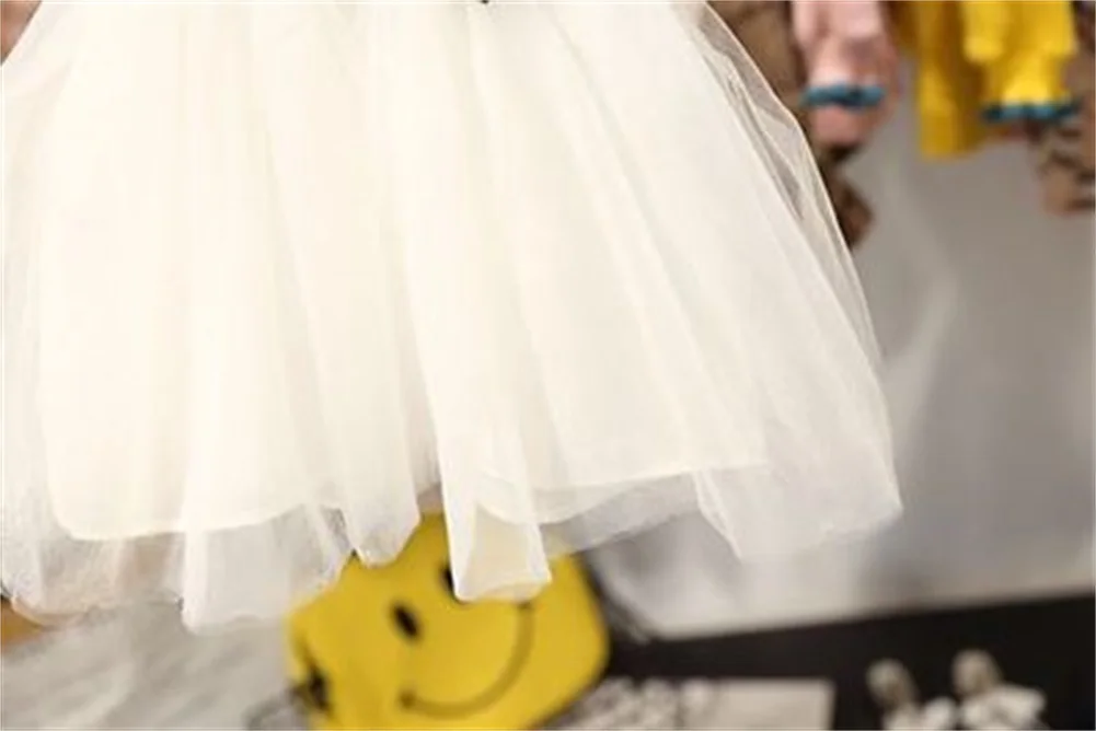 Платье для девочек 2020 детское джинсовое Тюлевое платье с коротким рукавом