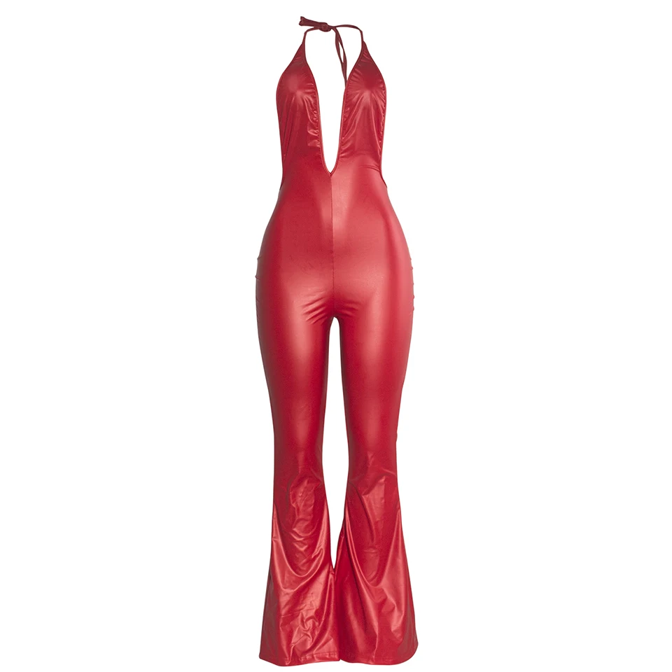 Европейские и американские сексуальные цельнокроеные брюки с глубоким