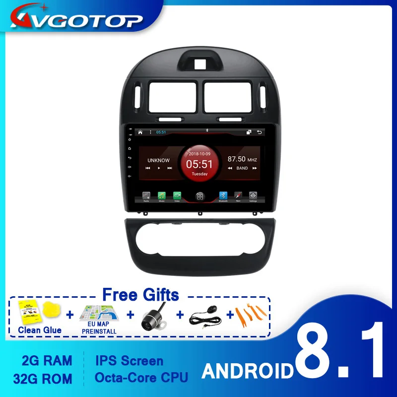 AVGOTOP Android 10 Bluetooth GPS автомобильный Радио dvd плеер для KIA CERATO (Авто кондиционер