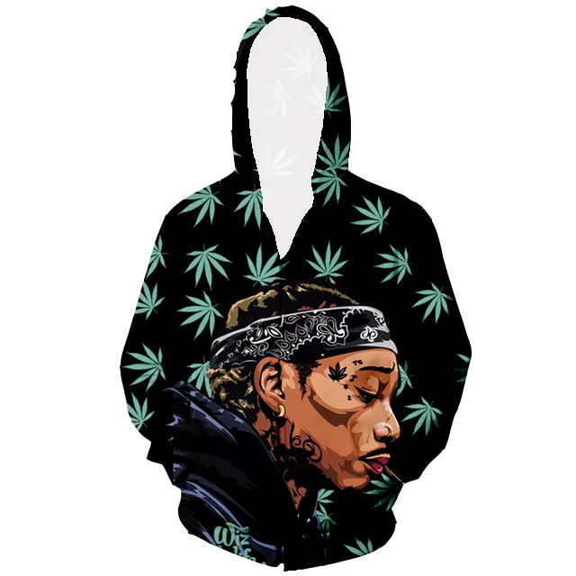 Новое поступление популярная футболка в стиле хип-хоп с 3d принтом Wiz Khalifa для