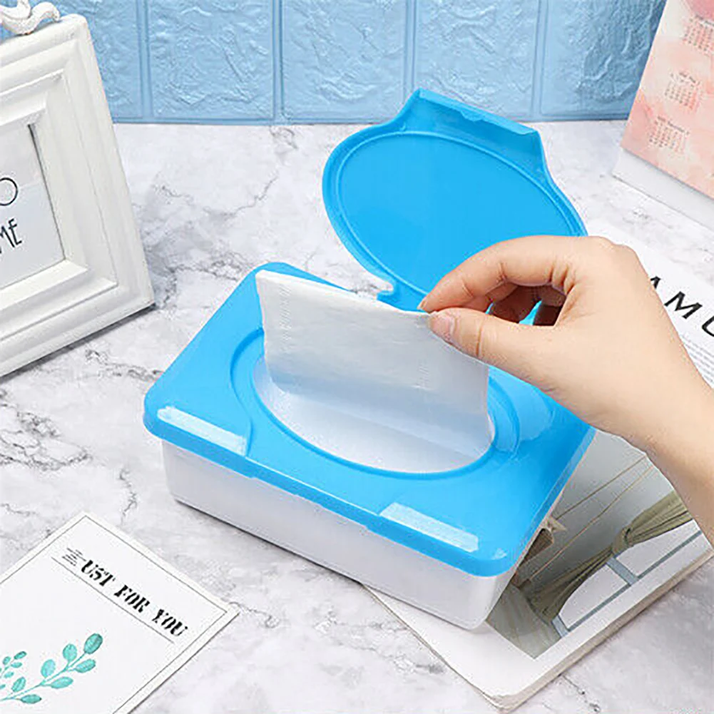 

Portable Wet Tissue Paper Box Case Plastic Wipes Storage Case Care Wipes Household Removable Napkin Storage Box Holder Container