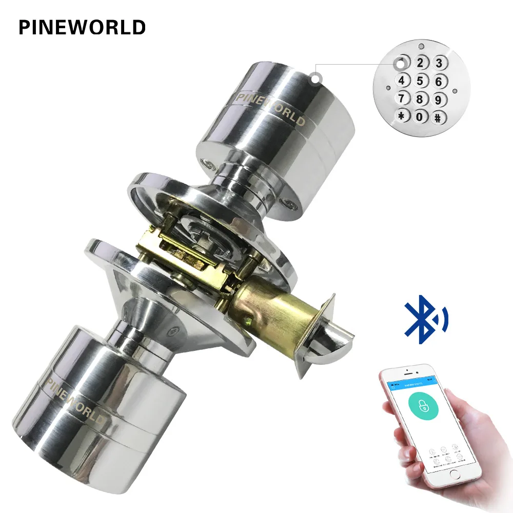 Электронный дверной замок PINEWORLD Q100 с Bluetooth смарт-цифровой кодом безключевое