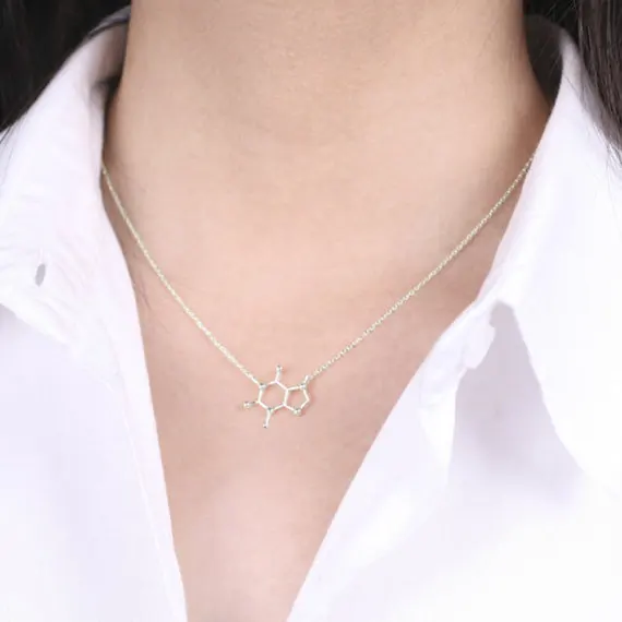 Кофеин ожерелье с молекулами химическая структура химии кулон Любителя кофе