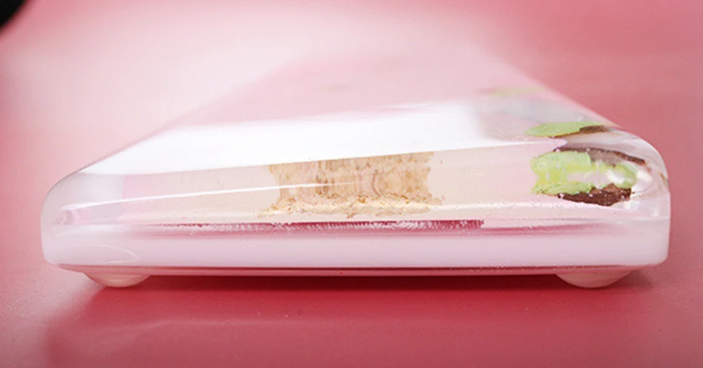 Подставка под запястье розовая персиковая полимерная для механической