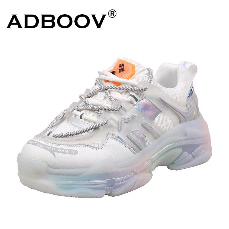 

Кроссовки женские ADBOOV из натуральной кожи, на прозрачной подошве, массивные