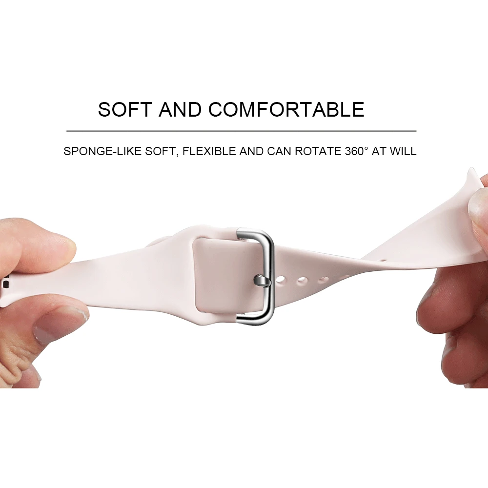 Soft Rubber Sport Band For Apple Watch SE 44mm 40mm Buckle Strap on Smart iWatch Correa Watchband Bracelet Series 65432 42mm38mm