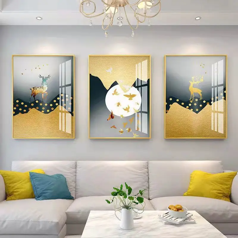 Настенная роспись с рамкой Ламина украшение для гостиной в скандинавском стиле