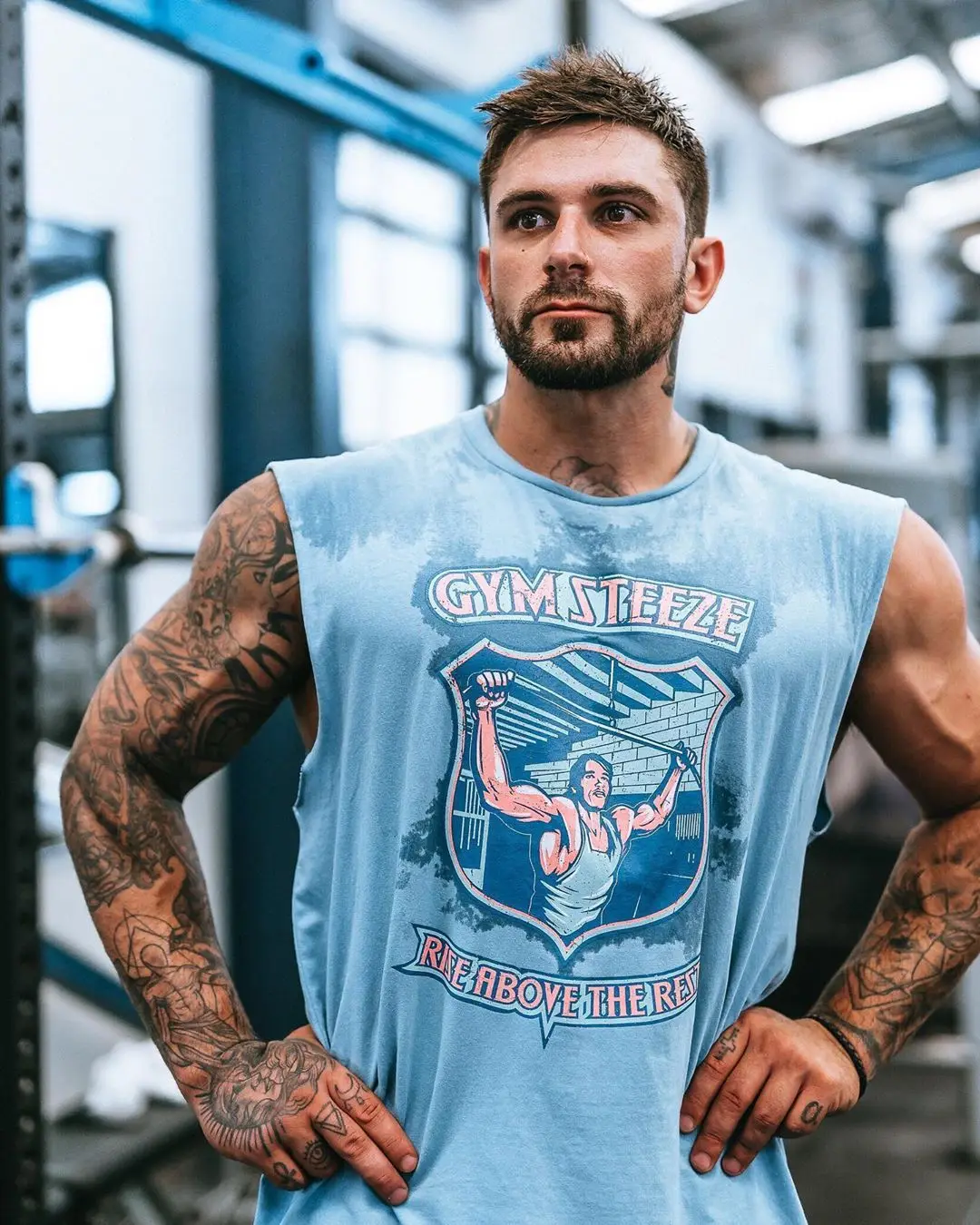 

Summer fashion men's sports vest leisure fitness cotton round neck shirt Harajuku punk street men's sleeveless top