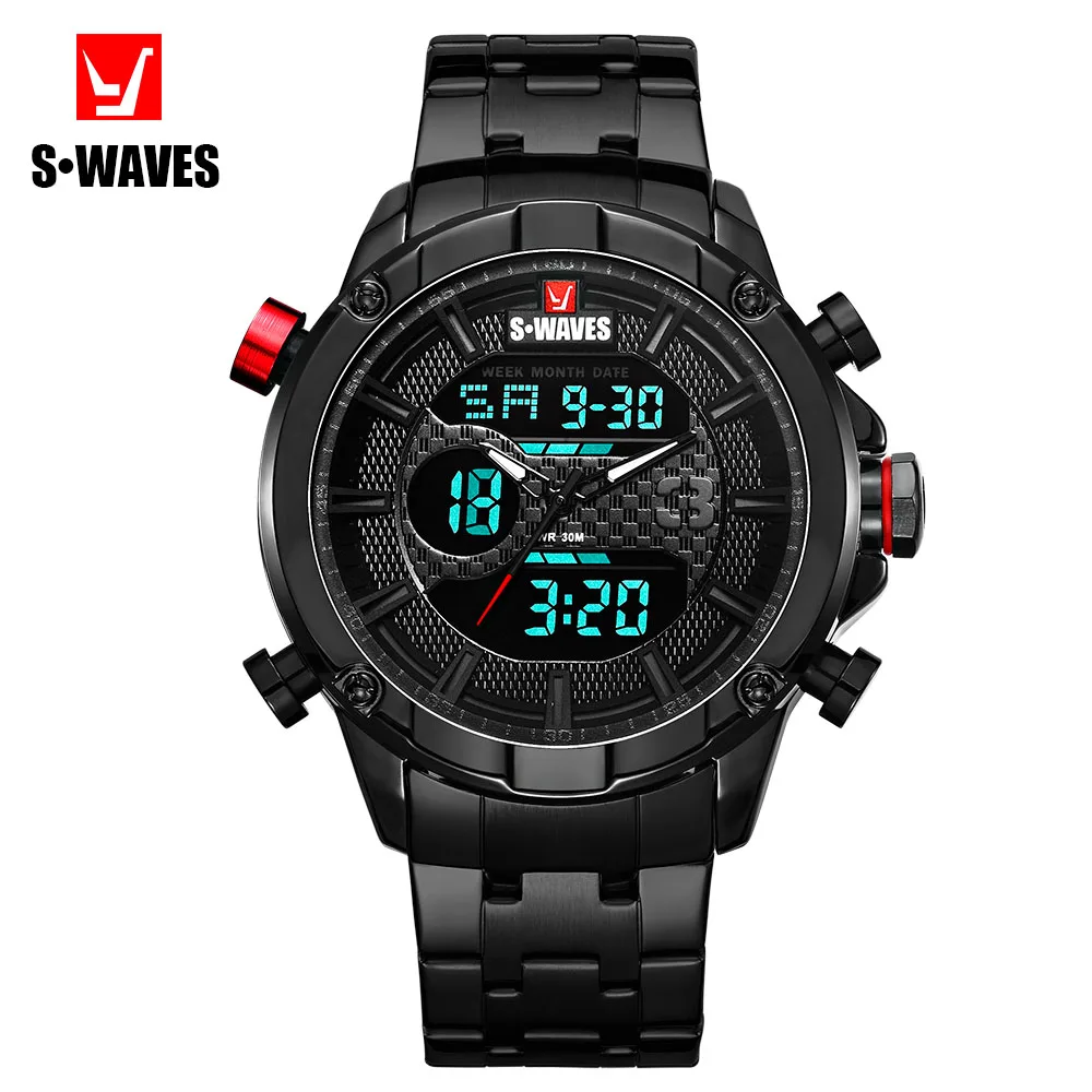 Часы наручные мужские кварцевые с хронографом и двойным циферблатом|Мужские