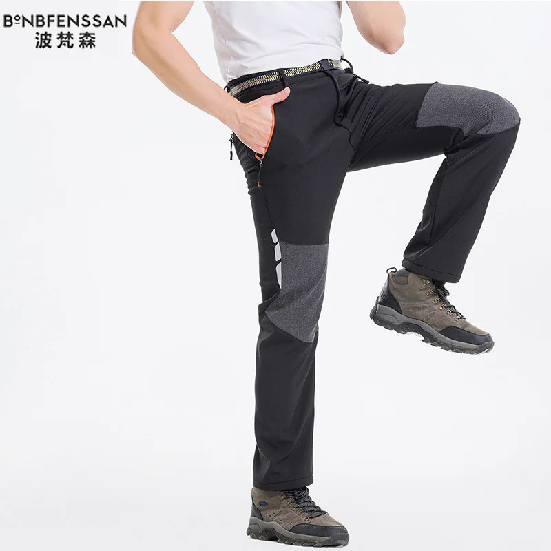 Водонепроницаемые походные уличные штаны мягкие лыжные мужские зимние плюс
