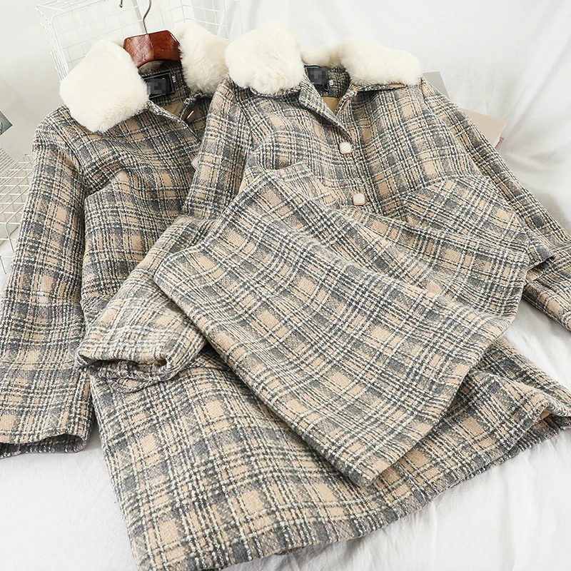 2019 Новая модная женская одежда шерстяное пальто с отложным воротником