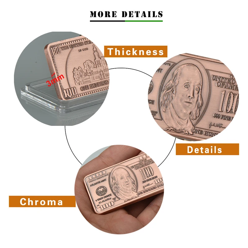 WR 5 шт./лот 100 долларов США ВЫЗОВ Золотой бар с монетницей оригинальный Америка