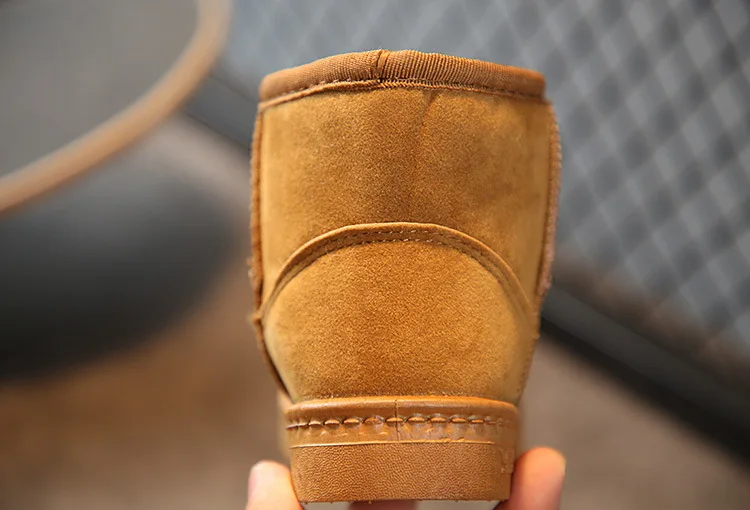 Модные детские теплые плюшевые ботинки Зимние ботильоны для мальчиков и девочек