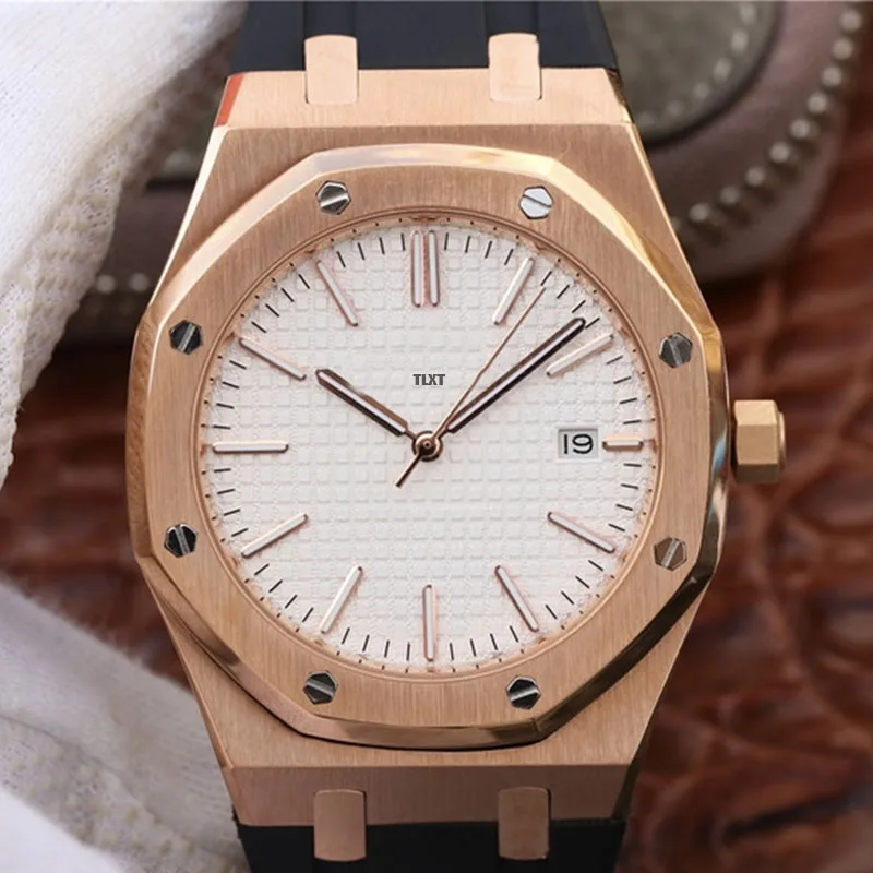 

Re-engraved men's watch TLXT 15400ST.OO.1220ST.02 rose gold dial automatic mechanical luxury watch stainless steel strap