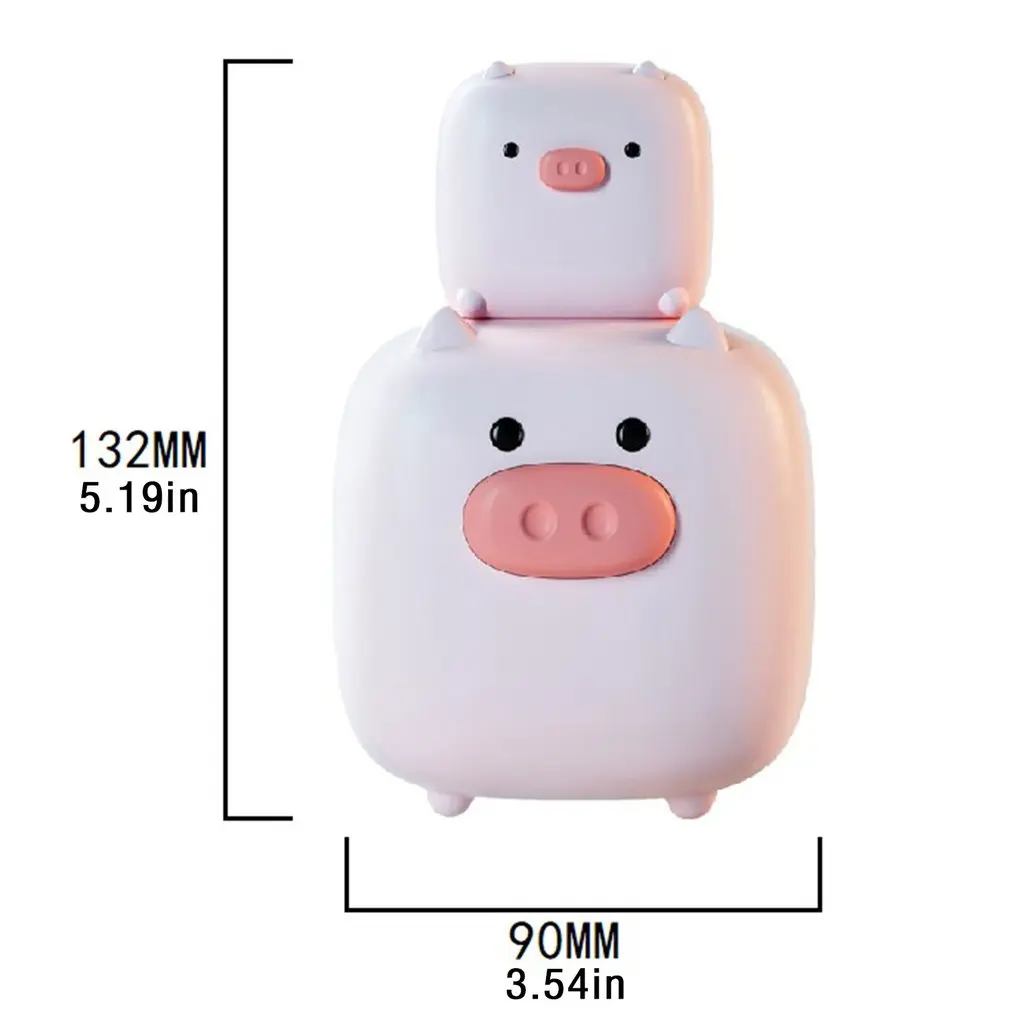 

Practical USB Cartoon Silicone Pig Touch Night Light Alarm Clock With Temperature Button Version Alarm Clock