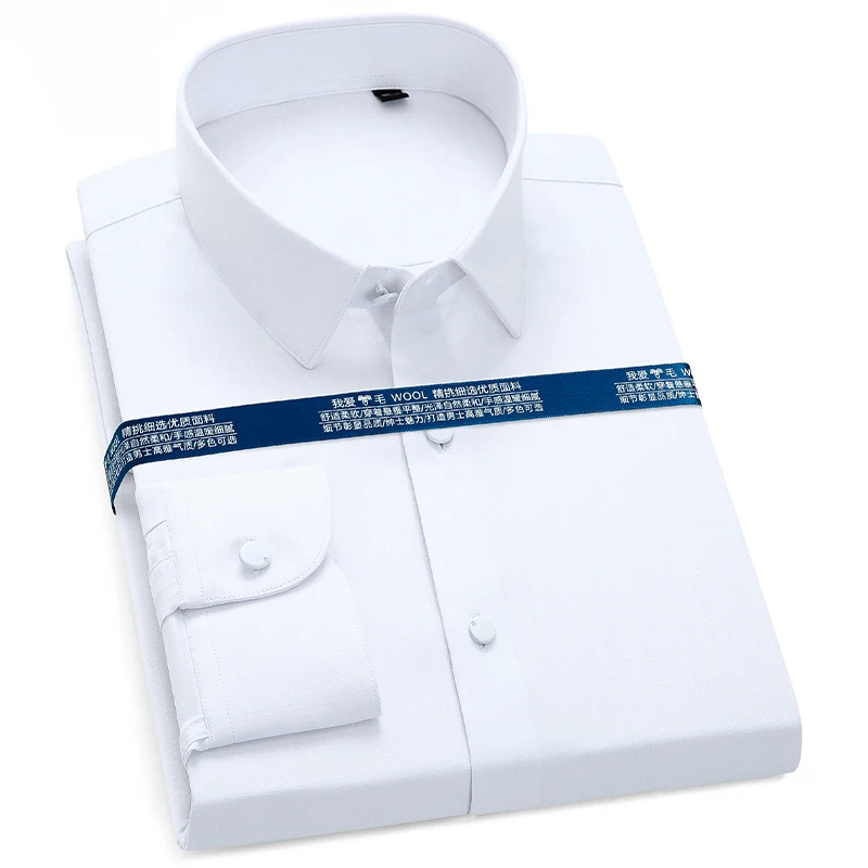 High Quality New Men's Dress Shirts Fashion Long Sleeve Cotton Comfortable Business Man Regular Fit Button Up Work Shirt Autumn