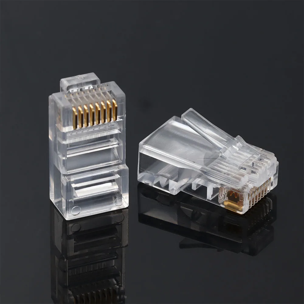 Модульный обжимной соединитель RJ 45 разъем для кабеля Ethernet с позолоченным