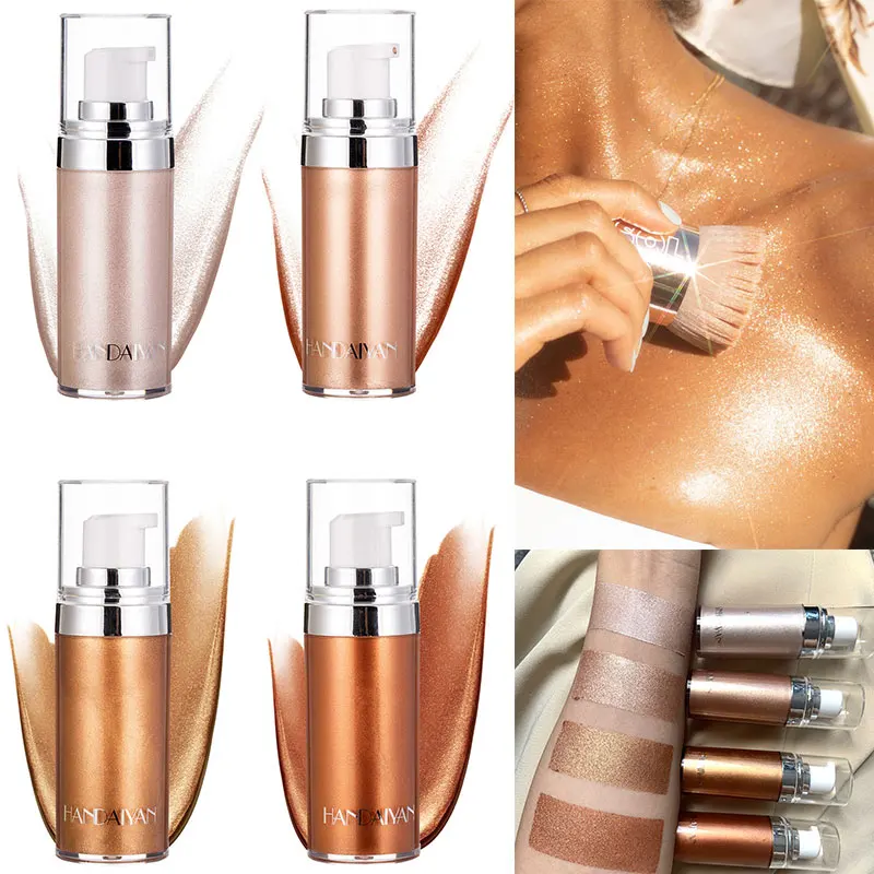 4 цвета жидкий крем для лица ручной работы блестящий макияж бронзер темное