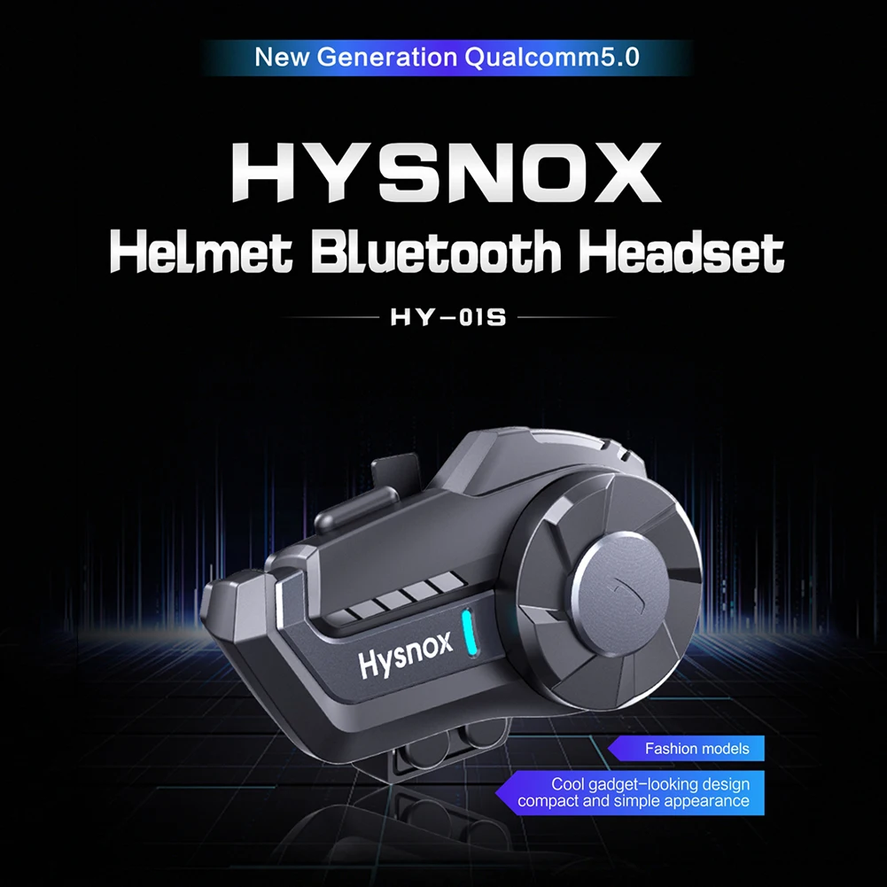 

HY-01S Bluetooth Motorcycle Helmet Inercom Headset 1000m 2 Riders Motorbike Interphone Wireless Communication System FM Radio