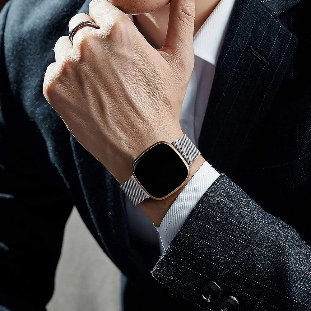 

YAYUU Watch Band for Fitbit Versa 3 and Sense Bands Breathable Mesh Metal Band Replacement Accessories Bracelet Strap