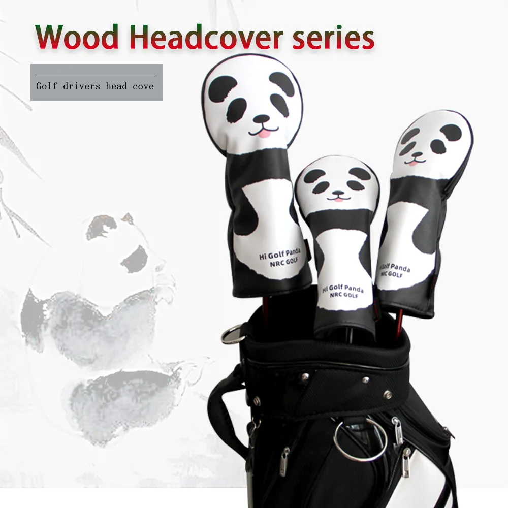 3 шт. головной убор для гольф-клуба, милая панда, деревянные головки для гольф-клуба, чехол с мультяшными животными #1 #3 #5, водонепроницаемый з... от AliExpress RU&CIS NEW