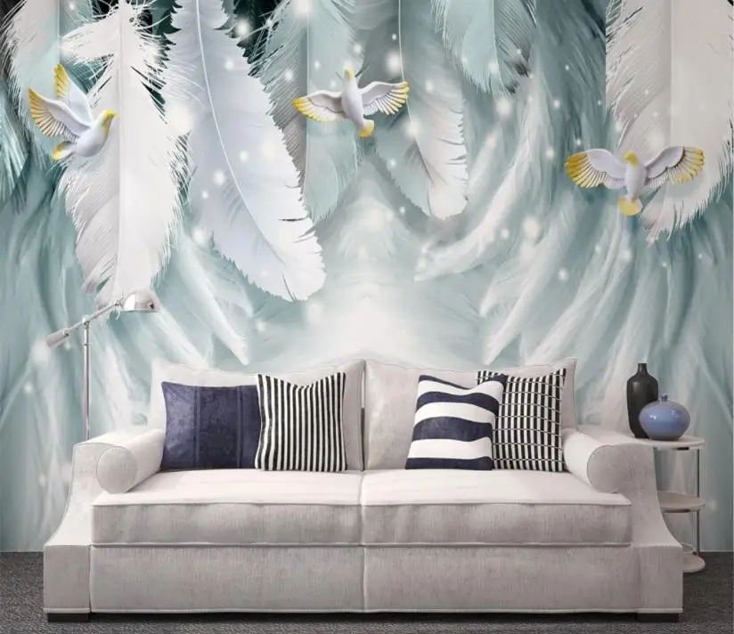 

feather 3D Photo Wallpaper Living room Bedroom Mural Wallpaper 3D Beautiful Abstract Background Wall Decorative Painting