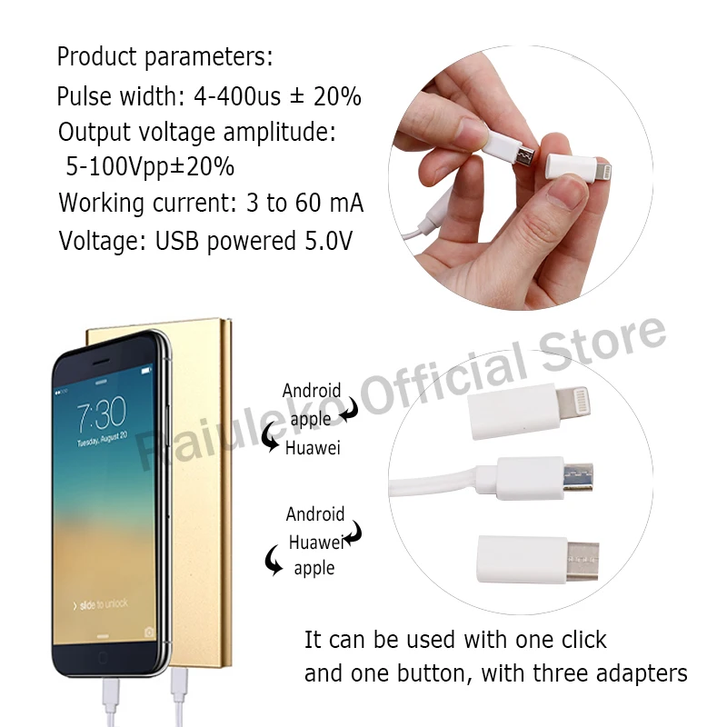 EMS Muscle Stimulator Body Massager Phone Connection Acupuncture Back Neck Tens Physiotherapy Machine Therapy Electric Massage |