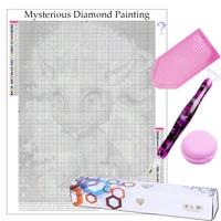 mysterious 5d diamond painting with resin drill pen and macaron clay wax and big tray kit for adults and children diy gifts