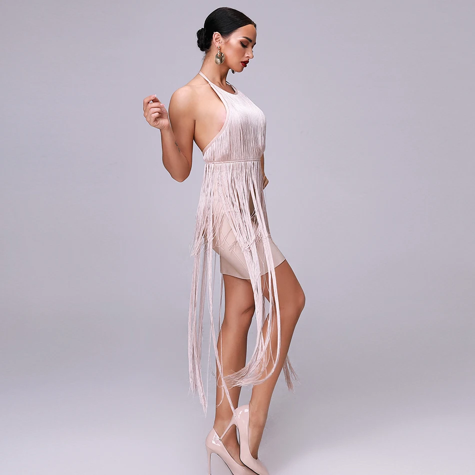 2021 Новое Бандажное платье сексуальное длинное с кисточками для дайвинга