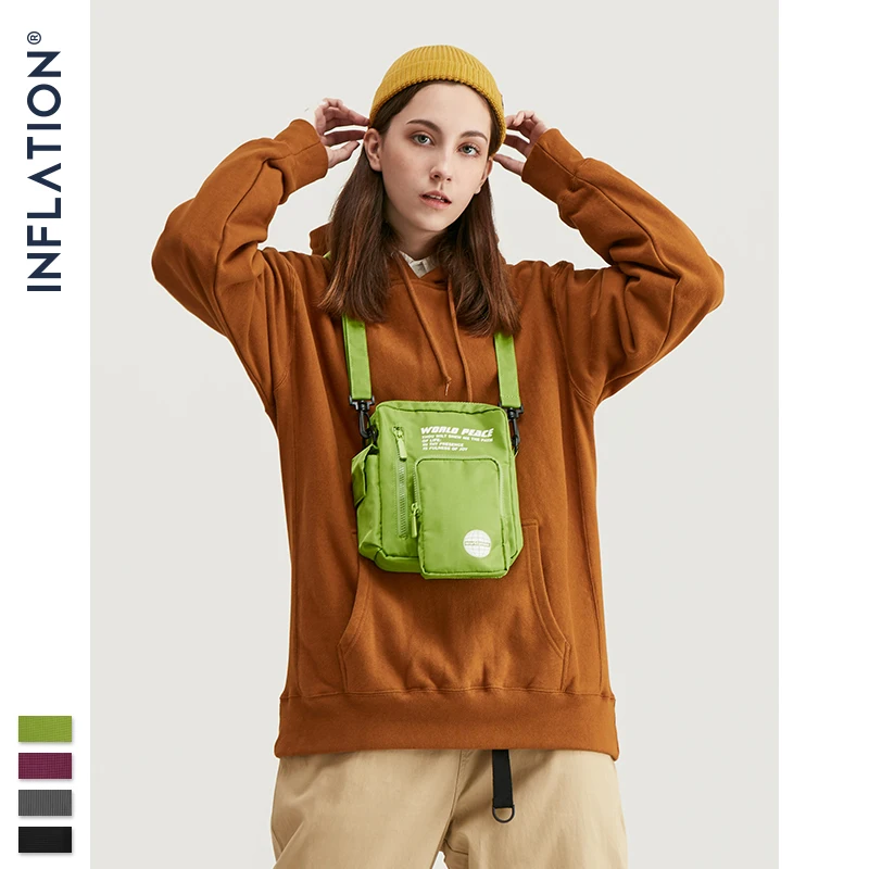 

INFLATION BRAND Unisex Candy Color Shoulder Bags Retro Streetwear Waist Pouch Women Print Multi-pockets Messenger Bag 225AI2019