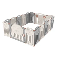 Adjustable Shape Playpen,Foldable Safety Activity Center Play Yard with Walk-Through Locking Gate,Non-Slip Rubber Mats
