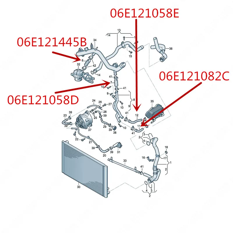 Автомобильный двигатель передняя циркуляционная водопроводная труба 2004-au dis8 A6L C6