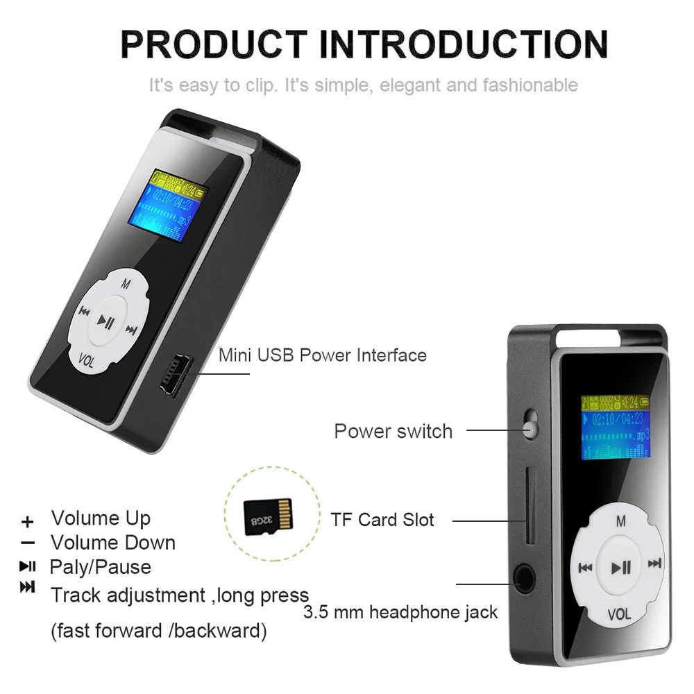 Mp3-плеер 16 ГБ 32 музыкальный проигрыватель USB цифровой mp3-плеер ЖК-экран поддержка