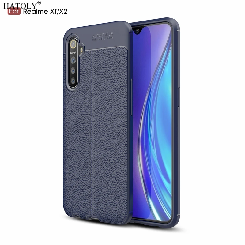

Hatoly чехол для Oppo Realme XT узор из искусственной кожи грязно-стойкий чехол-накладка на заднюю панель из силикона и мягкого ТПУ чехол для Oppo Realme XT/...