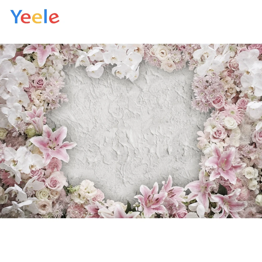 Yeele цементная текстура венок фоны для фотосъемки цветы новорожденный питомец