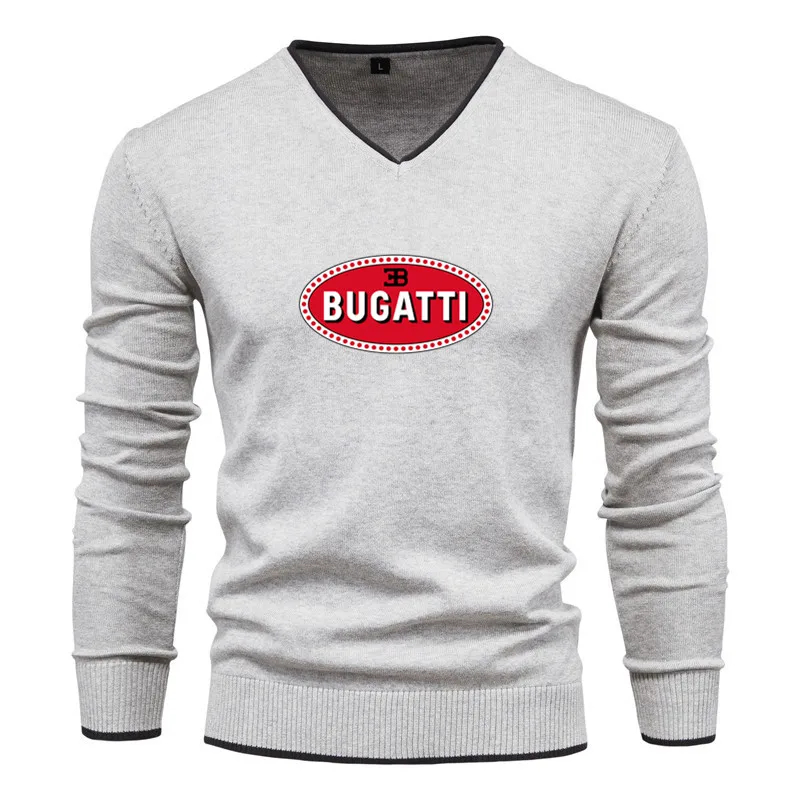 

2021 new BUGATTI car LOGO autumn and winter men's sweater fashion trend brand youth knitted pullover