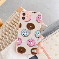 cute delicious dessert food donut phone case for iphone x xr xs 7 8 plus 11 12 13 pro max 13mini translucent matte case