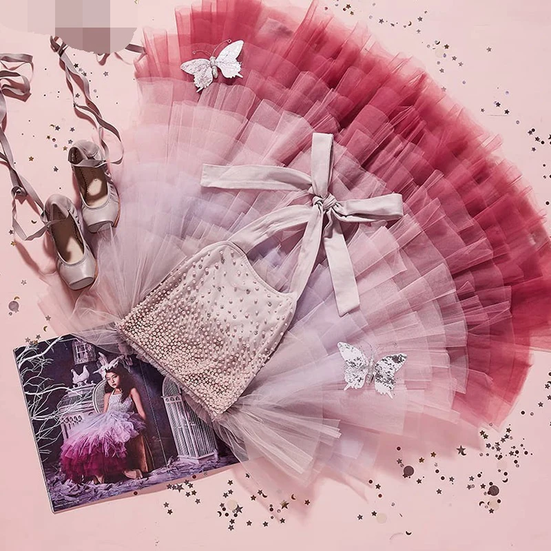 Элегантное платье для девочек принцессы с бисером бальное детское праздничное