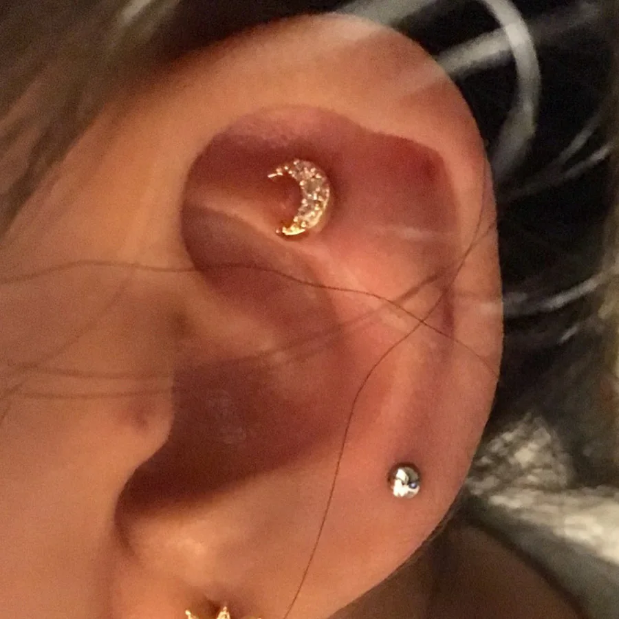 Starose 1 шт. новый модный лунный козелок пирсинг Спираль гвоздик Daith хрящ серьги уха