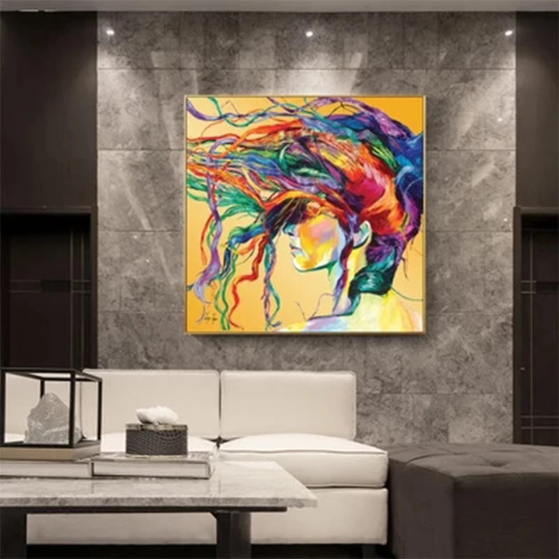 Живопись на холсте абстрактная цветная фигурка художественная живопись портрет