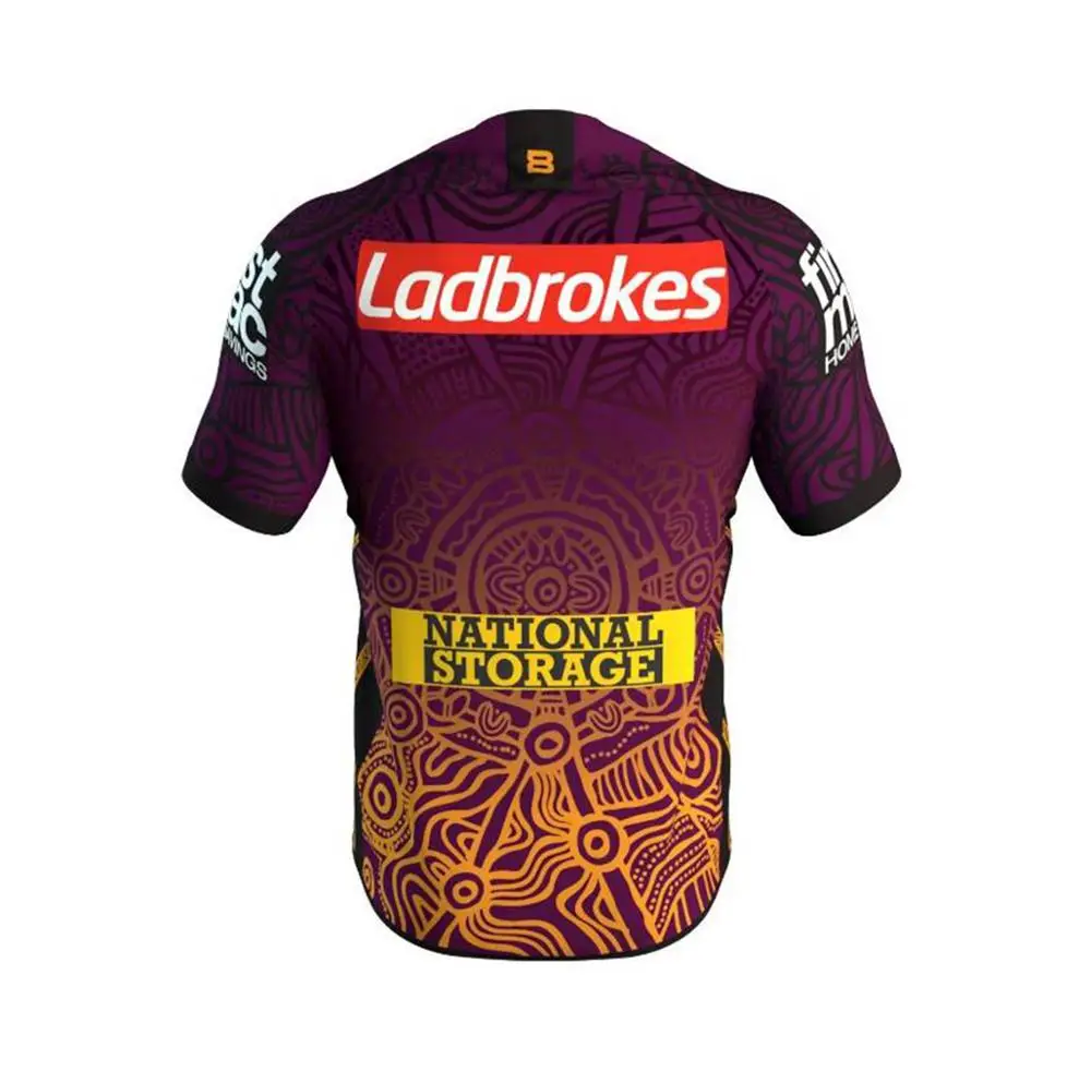 

2020 Brisbane Broncos Men's Replica Indigenous Rugby Jersey Sport Shirt