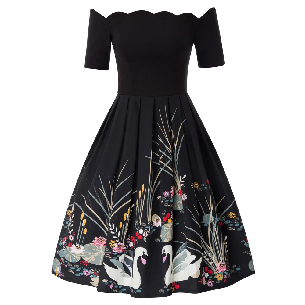 

Womens Sexy Summer Casual Off-Shoulder Party Evening Cocktail Swing Short Dress