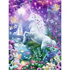 Полноразмерная алмазная живопись Цветок феи и Единорог, 3D картина, квадратнаякруглая Алмазная вышивка с животными, сделай сам