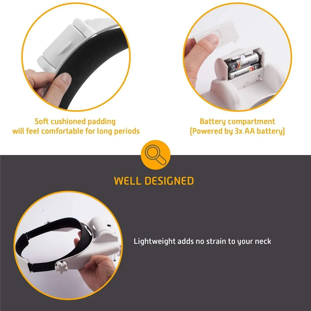 Увеличительное стекло увеличительное со светодиодной подсветкой 1.5x 2x 8x 3.5x 9.5x 11.5x