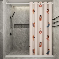 not insandy beach roman hole shower curtain 99 9 waterproof bathroom thicken mildewproof fabric home curtains customization