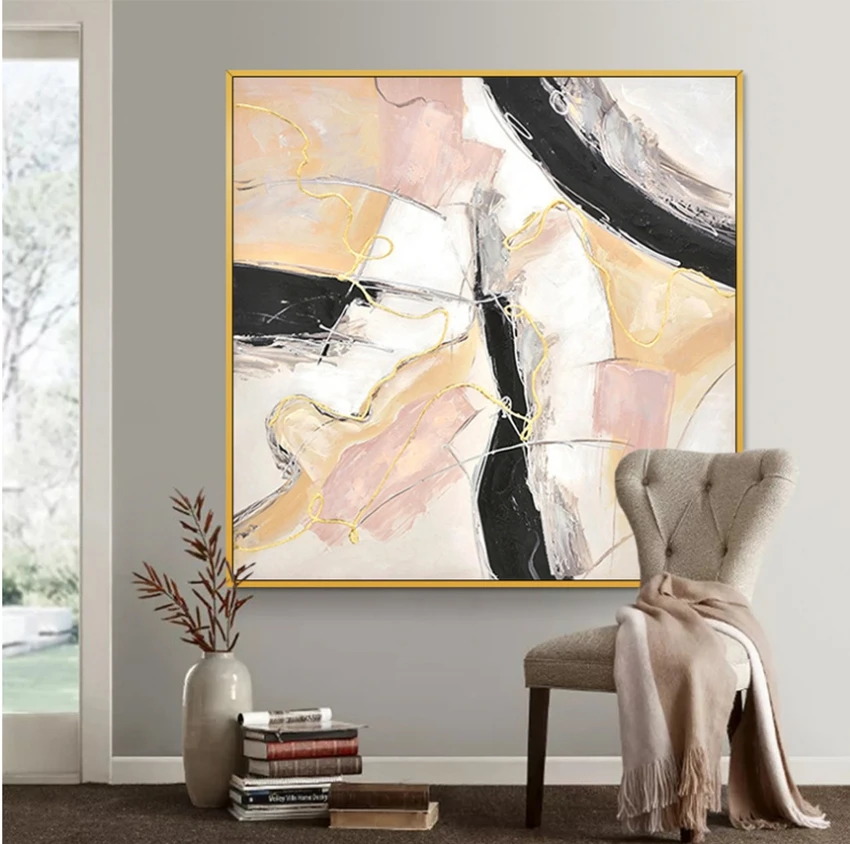 Квадро абстрактный фон ручная роспись маслом на холсте для Домашнего Дизайна