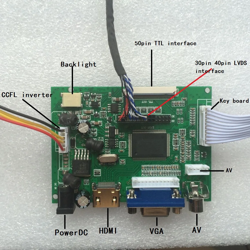 Плата контроллера работает для 9 7 &quot1024X768 Φ/SLA5/SLD2/SLAA remote 30PIN LED panel kit 2AV LCD
