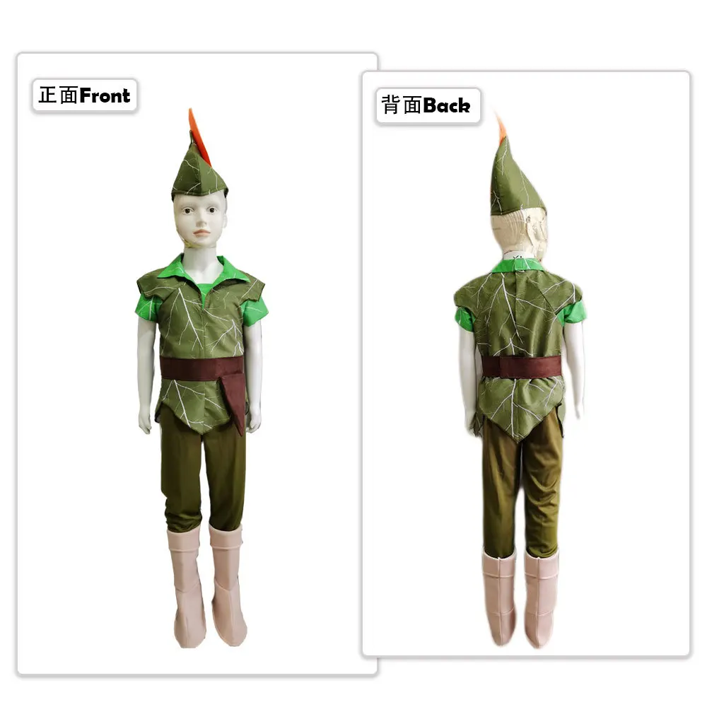 2022 Рождественский костюм Питера Пэна для мальчиков Детский косплея из аниме